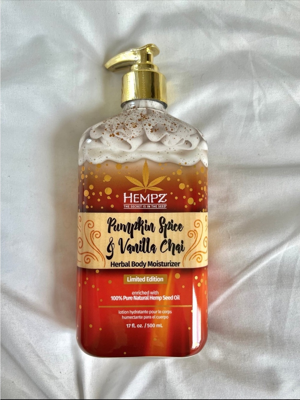 hempz pumpkin spice & vanilla chai body lotion